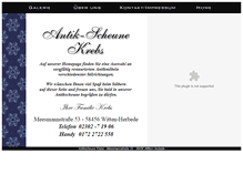 Tablet Screenshot of antikscheune-krebs.de